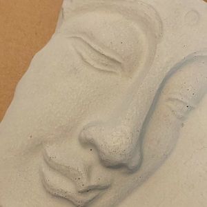 Peaceful Buddha Face Handcast Plaque, Signed by Artist